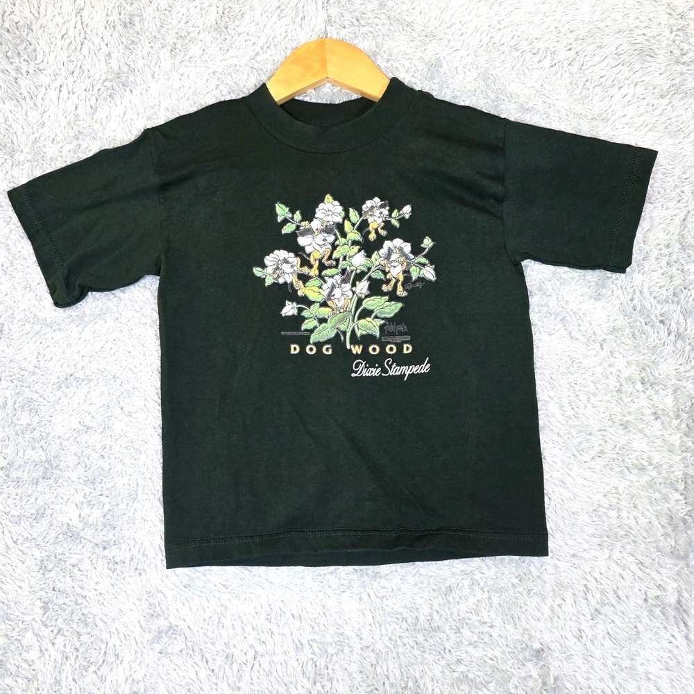 Vtg 1998 Dolly Parton Dixie Stampede Youth Med T-Shirt Dogwood Petal Pets Green